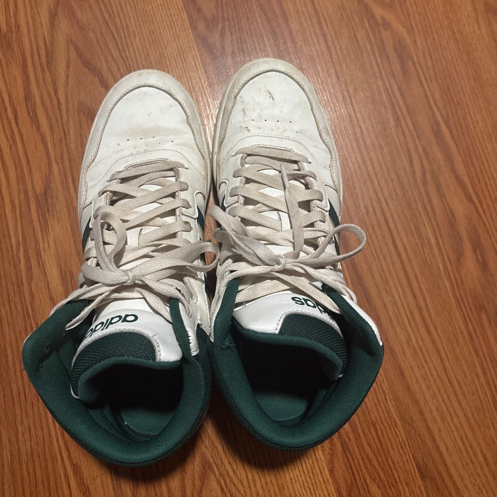 White & Green Adidas Shoes